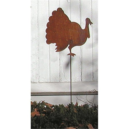 VILLAGE WROUGHT IRON Turkey Rusted Garden Stake RGS-64